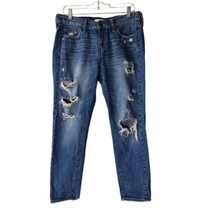 Abercrombie Blue Distressed Women‎ 28 Ripped Straight Leg Distressed Denim Jeans